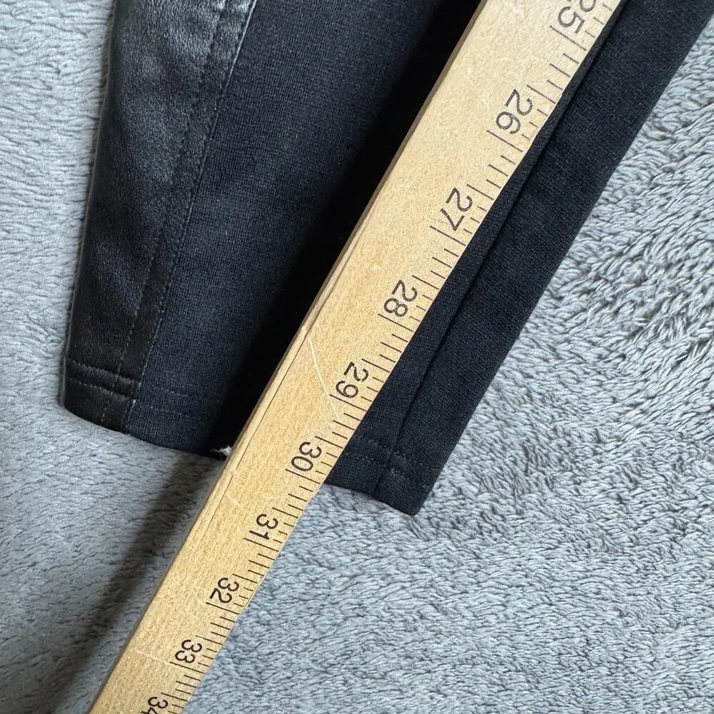 Trouve Nordstrom Womens Pants NWT Black Pull On Leggings Faux Leather Size L - Picture 6 of 9